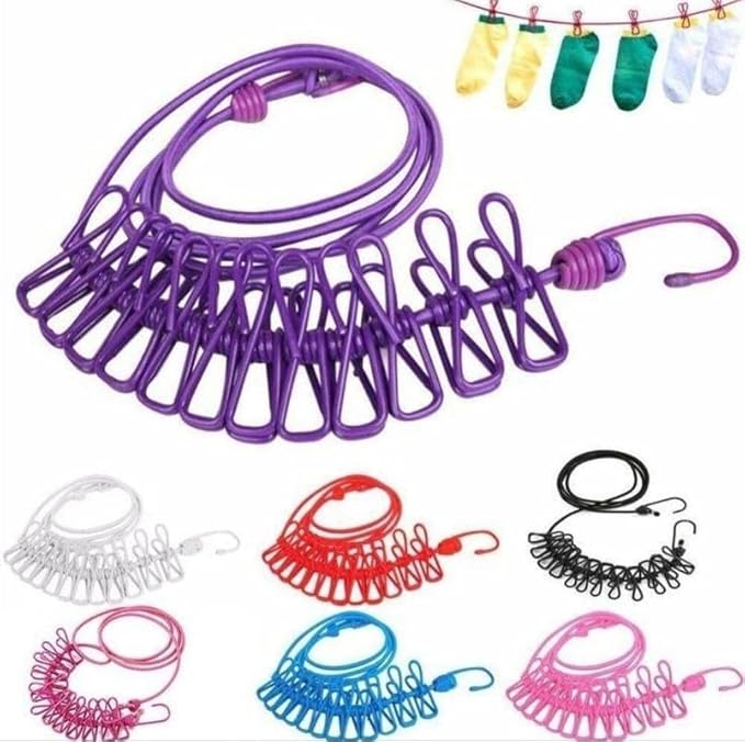 Diyar Mart™ Cloth Drying Rope with Hooks