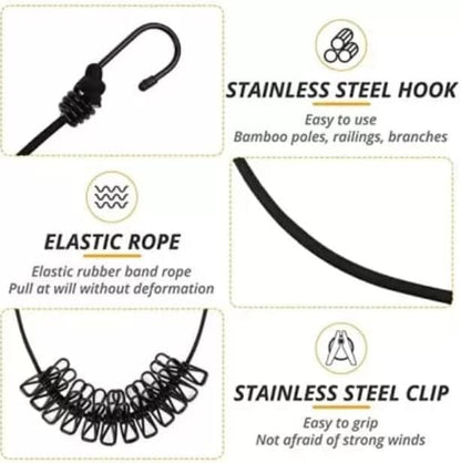 Diyar Mart™ Cloth Drying Rope with Hooks