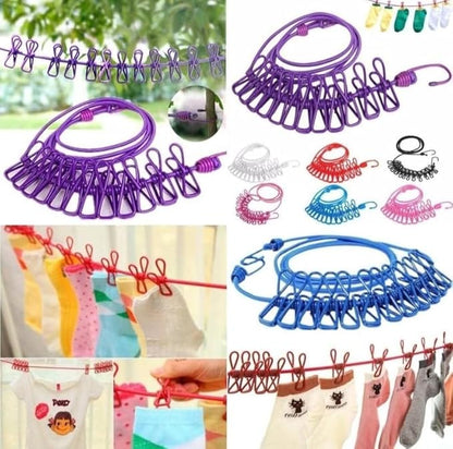 Diyar Mart™ Cloth Drying Rope with Hooks