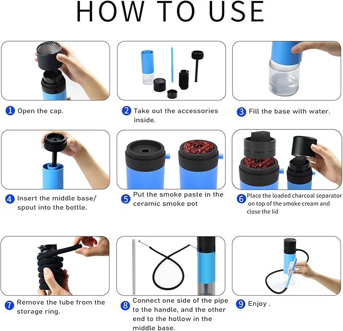 Diyar Mart™ Portable Small Hookah Set