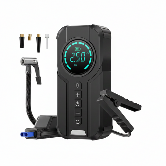 3-in-1 Car Jump Starter with Air Compressor & Power Bank