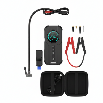 3-in-1 Car Jump Starter with Air Compressor & Power Bank
